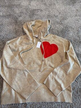 NWT Loft hooded sweater with heart size xs